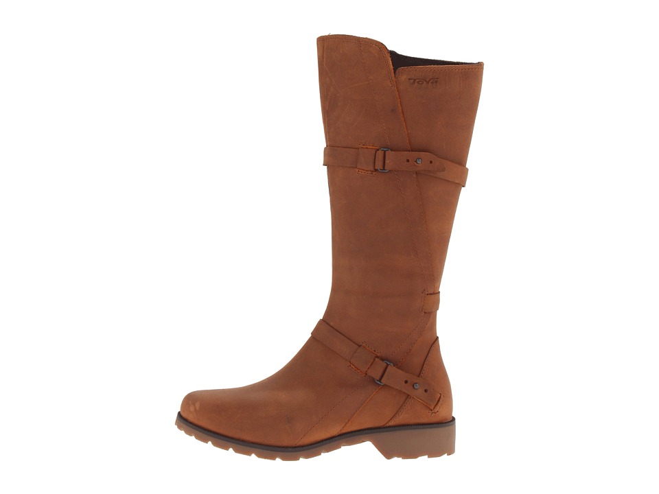 Bota Mujer Teva De La Vina Café Planos Cuero Natural