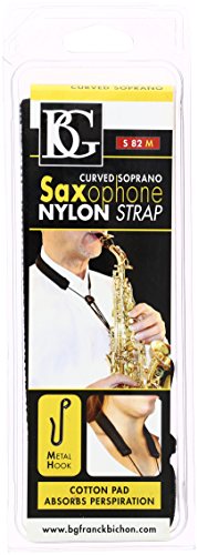 BG S82M curvado Saxofón Soprano correa para el cuello con gancho de metal