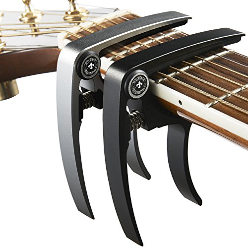Nordic Fundamentos del metal de aluminio universal ceja de la guitarra, 1,2 oz (paquete de 2) - Negro y Plata