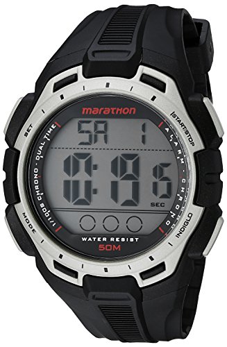 Marathon de TW5K94600 digital de tamaño completo y Negro / Plata-Tone hombres Timex Reloj con correa de resina