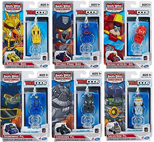 Angry Birds Transformers Telepods Paquete de 6 Optimus Prime Bumblebee Bird cerdo Lockdown ola de calor Galvatron Soundwave