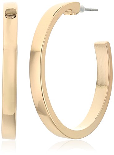 GUESS Pendientes de oro cuadrado pequeño borde del aro