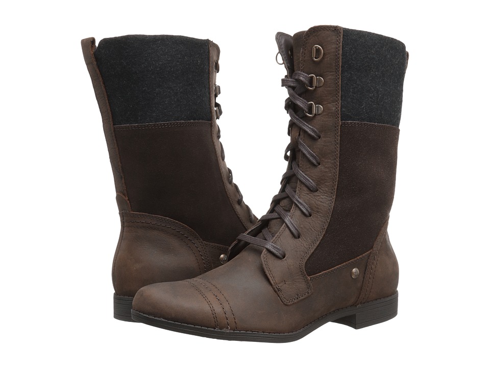 Bota Mujer Hush Puppies Fidda Maisie Café Planos EVA Cuero Natural