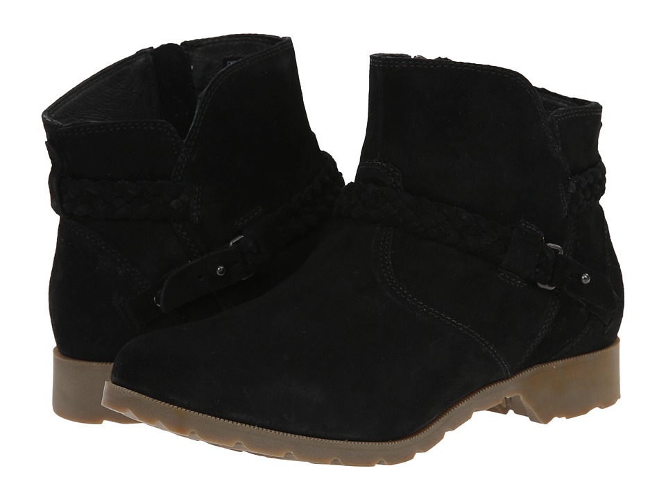 Bota Mujer Teva Delavina Ankle Suede Negro Planos Gamuza Cuero Natural
