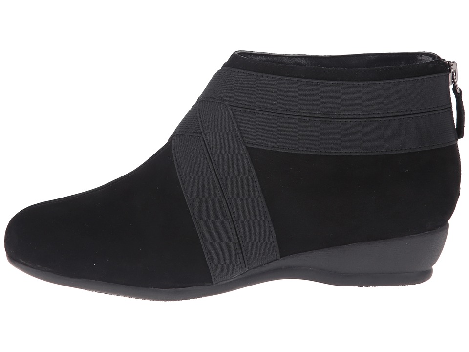 Bota Mujer Trotters Latch Negro Planos EVA Gamuza Cuero Natural