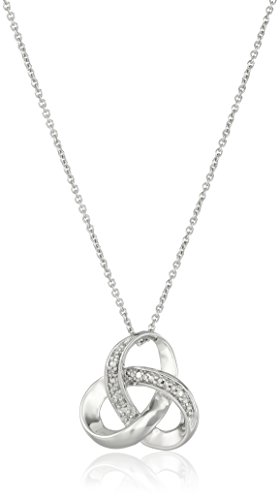 Collar pendiente de la plata esterlina detalles de diamantes nudo, 18