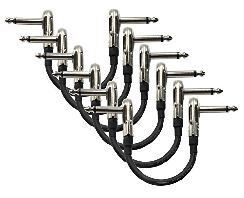 6 Unidades - Mogami 2319 - 6 Pulgada - Guitarra Bajo Efectos del instrumento, Patch Cable con ¼ pulgadas de bajo perfil, conectores del tipo de ángulo recto de la crepe