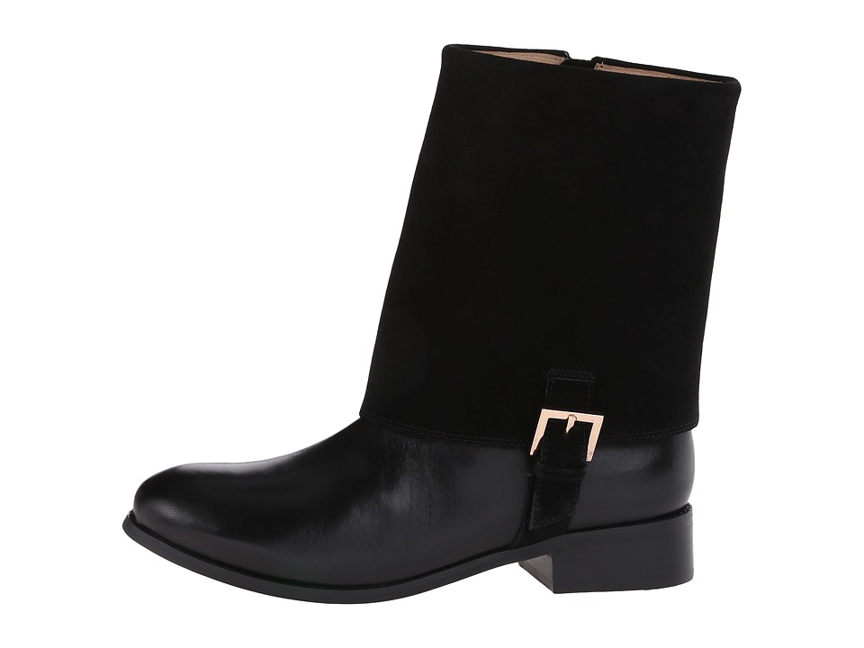 Bota Mujer Trotters Limona Negro Planos Napa Cuero Natural FullGrain Gamuza Cuero Natural