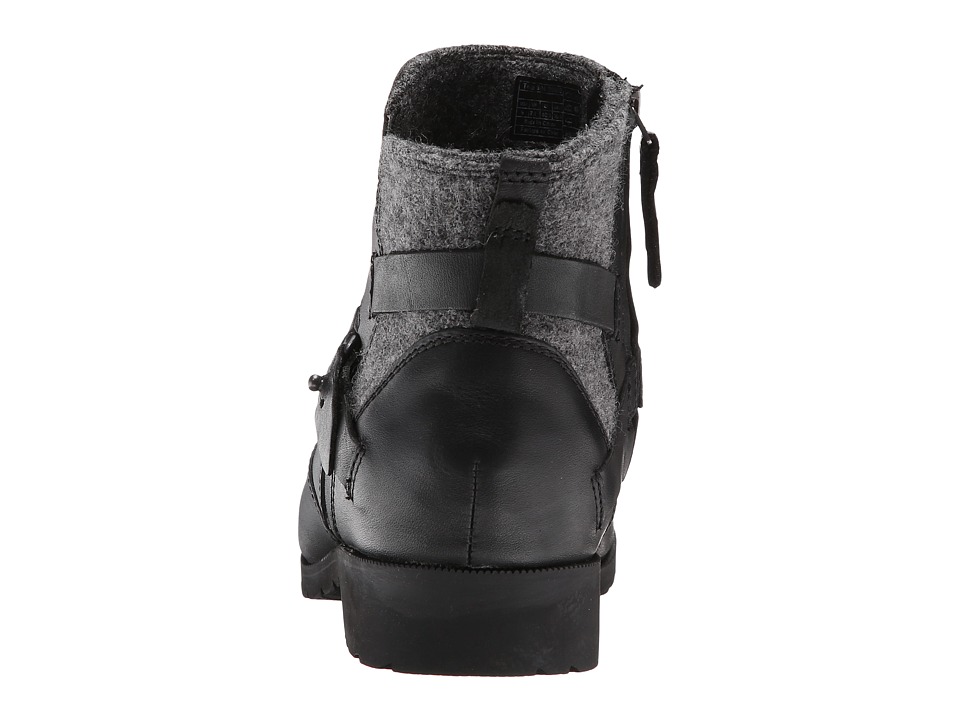 Bota Mujer Teva Delavina Ankle Wool Negro Planos Lana Tela Cuero Natural