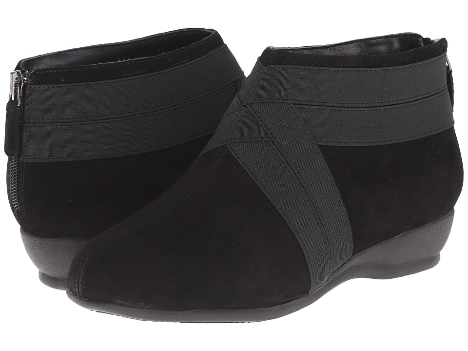 Bota Mujer Trotters Latch Negro Planos EVA Gamuza Cuero Natural