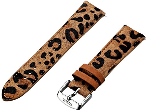S201015 20mm cuero fósiles de las mujeres correa de reloj - impresión del guepardo
