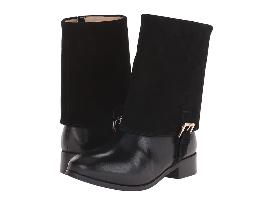 Bota Mujer Trotters Limona Negro Planos Napa Cuero Natural FullGrain Gamuza Cuero Natural
