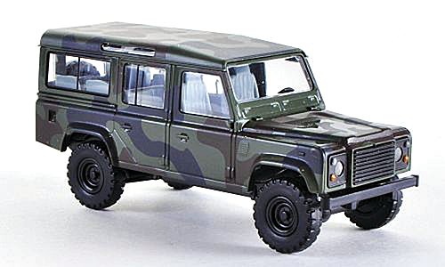 Land Rover Defender 110 Station Wagon, dunkeloliv, modelo de coche, confeccionado, Busch 1:87