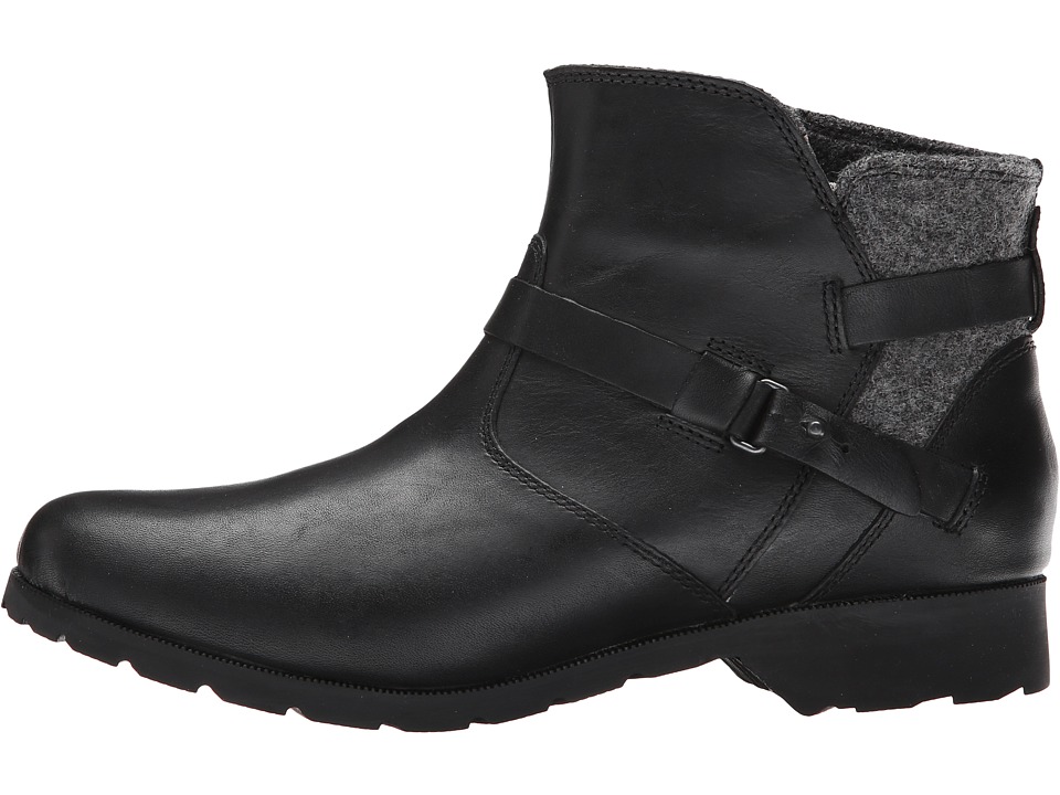 Bota Mujer Teva Delavina Ankle Wool Negro Planos Lana Tela Cuero Natural
