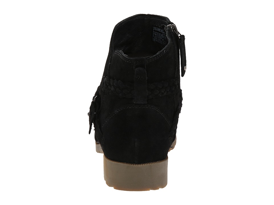 Bota Mujer Teva Delavina Ankle Suede Negro Planos Gamuza Cuero Natural