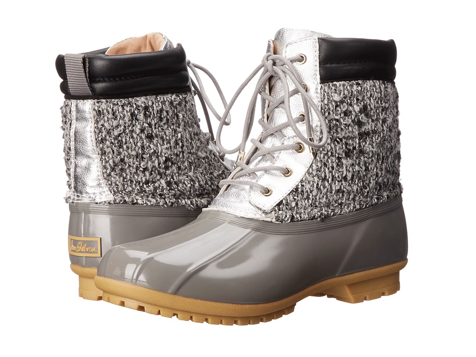 Bota Mujer Sam Edelman Caldwell Gris Planos Cuero Natural